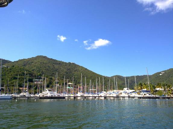Visão de Road Bay, em Tortola - BVI